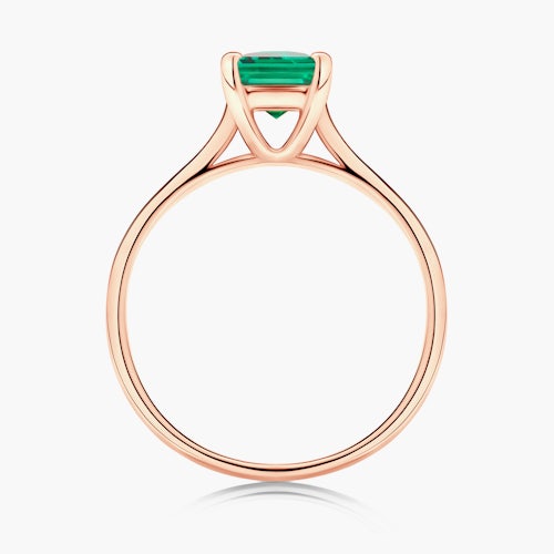 Pierścionek zaręczynowy SAVICKI: różowe złoto, szmaragd